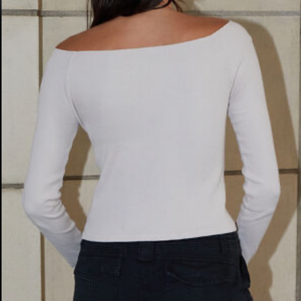 Striped Off the Shoulder Top: PacSun - Size S